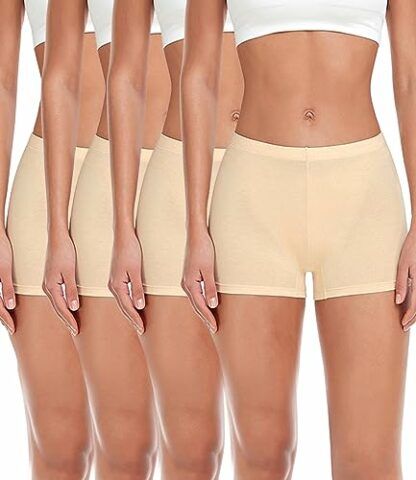 wirarpa Women's Boyshort Panties Ladies Safety Boxer Briefs Anti Chafing Cotton Underwear with Cotton Crotch 4 Pack - Image 2