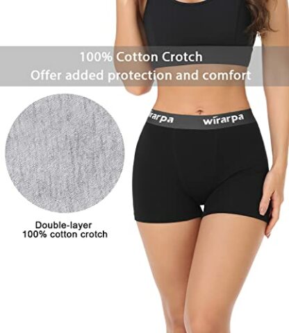 wirarpa Women's Cotton Boxer Briefs 3" Inseam Ladies Safety Boxer Shorts Anti Chafing Boyshorts Panties 4 Pack - Image 4