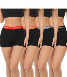 wirarpa Women's Cotton Boxer Briefs 3" Inseam Ladies Safety Boxer Shorts Anti Chafing Boyshorts Panties 4 Pack