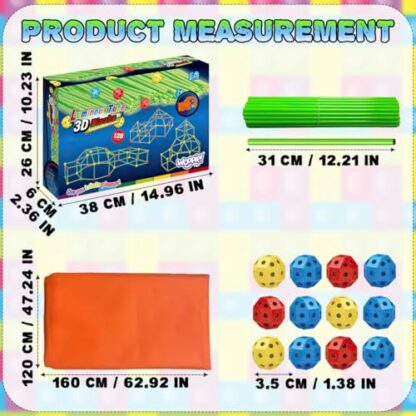 xwin sportseries Fort 3D Blocks Building Kits Glow Sticks, DIY Construction Toys Set for Kids 3+ Years Old Boys & Girls, STEM Creative Indoor House Den, Secret Base, Play Camping Tent Outdoor 128 Pcs - Image 4
