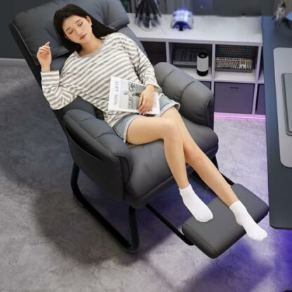 zxhrybh Foldable Lazy Sofa,With Footrest Lazy Chair, Adjustable 5-Speed Support Reading Chairs for Adults, for Meditation, Reading, Watching 3 zxhrybh Foldable Lazy Sofa,With Footrest Lazy Chair, Adjustable 5-Speed Support Reading Chairs for Adults, for Meditation, Reading, Watching - Image 3