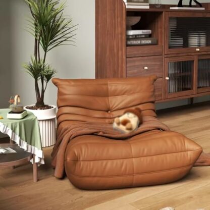 Lazy Sofa for Adults Armless Bean Bag Couch for Living Room Bedroom Office Dorm Corner Floor Sofa Comfortable and Stylish Black 29.5in/75cm - Image 3