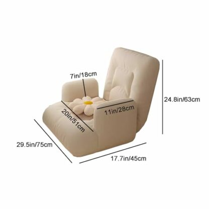 zxhrybh Lazy Sofa, 5-Position Adjustable Sofa Chair, Floor Sofa Couch Bed Chair, Bean Bag Sofa with Oversized Armrests, for Reading, Watching, Living Room - Image 3