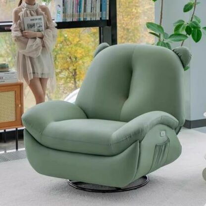 zxhrybh Sofa Chair, Cat Paw Leather Rocking Chair, Bedroom Manual Multifunctional Rotating Lazy Sofa, 360° Rotatable Recliner Chair, for Balcony Home Leisure - Image 3