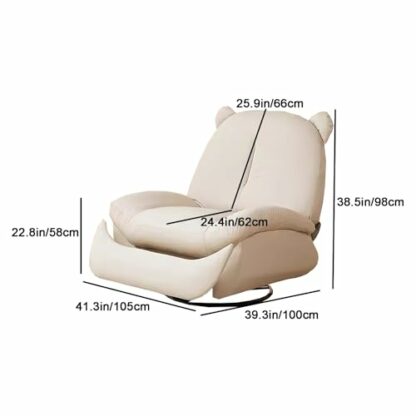 zxhrybh Sofa Chair, Cat Paw Leather Rocking Chair, Bedroom Manual Multifunctional Rotating Lazy Sofa, 360° Rotatable Recliner Chair, for Balcony Home Leisure - Image 4