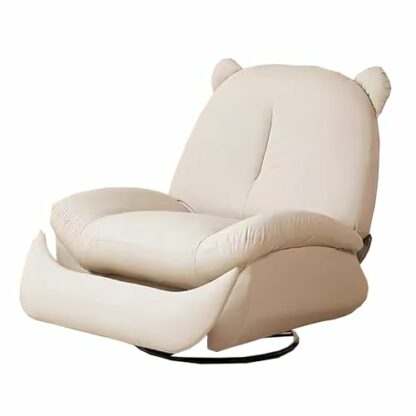 zxhrybh Sofa Chair, Cat Paw Leather Rocking Chair, Bedroom Manual Multifunctional Rotating Lazy Sofa, 360° Rotatable Recliner Chair, for Balcony Home Leisure - Image 2