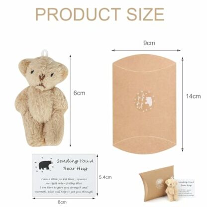 1 Pcs Pocket Hug Bear Tiny Teddy Bear Small Gifts for Women,Pocket Hug Gift Mini Worry Bear with Sending You a Hug Card Encourage for Friends Family Lover, Birthday Graduation,Thinking Of You Gifts 3 1 Pcs Pocket Hug Bear Tiny Teddy Bear Small Gifts for Women,Pocket Hug Gift Mini Worry Bear with Sending You a Hug Card Encourage for Friends Family Lover, Birthday Graduation,Thinking Of You Gifts - Image 3