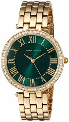 ANNE KLEIN Women Analog Japanese Quartz Watch with Metal Strap AK/2230GNGB