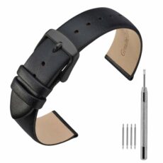 ANNEFIT Watch Straps 16mm 18mm 20mm 22mm, Calfskin Leather Watch Band with Stainless Steel Buckle