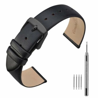 ANNEFIT Watch Straps 16mm 18mm 20mm 22mm, Calfskin Leather Watch Band with Stainless Steel Buckle - Image 2