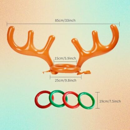 AUXHCYL Christmas Party Ring Toss Game Inflatable Reindeer Antler Hat, Novelty Gifts for Friends, Fun Games for Kids Adults Xmas 3 AUXHCYL Christmas Party Ring Toss Game Inflatable Reindeer Antler Hat, Novelty Gifts for Friends, Fun Games for Kids Adults Xmas - Image 3