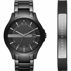 Armani Exchange Watch for Men, Quartz Movement and 46mm Case Size with Stainless Steel, Leather or Silicone Strap