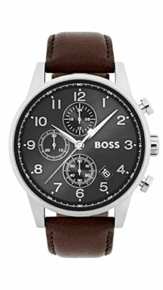 BOSS Chronograph Quartz Watch for Men Navigator Collection with Stainless Steel mesh or Leather Bracelet - 1513674
