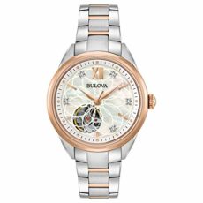 Bulova Women Analog Japanese Automatic Watch with Stainless Steel Strap 98P170