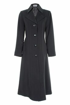 Busy Clothing Women Black Long Trench Coat Mac Black