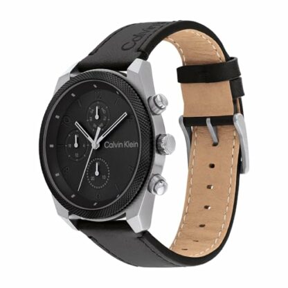 Calvin Klein Analogue Multifunction Quartz Watch for Men Impact Collection with Stainless Steel or Leather Bracelet - Image 3