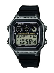 Casio Men's AE-1300WH-8AVCF Illuminator Digital Display Quartz Black Watch, Black, Digital,Quartz Movement