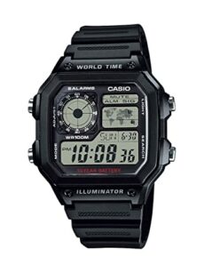 Casio Men's AE1200WH-1A Black Analog Digital Multi-Function Watch