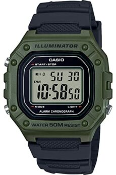 Casio Men's W-218H-1AVCF Classic Digital Display Quartz Black Watch