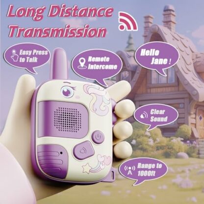 DQMOON 2PCS Walkie Talkie for Kids, Unicorn Gifts for Girls 3 4 5 6 7 Year Old Girls Toys for Girls Age 3-9 Walkie Talkie Kids Toys Age 4 5 6 7 8 Birthday Presents Xmas Gifts Outdoor Toys Unicorn Toys 3 DQMOON 2PCS Walkie Talkie for Kids, Unicorn Gifts for Girls 3 4 5 6 7 Year Old Girls Toys for Girls Age 3-9 Walkie Talkie Kids Toys Age 4 5 6 7 8 Birthday Presents Xmas Gifts Outdoor Toys Unicorn Toys - Image 3