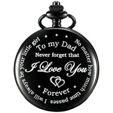 Dad Gift from Daughter to Father Engraved Pocket Watch - No Matter How Much Time Passes, I Will Always Be Your Little Girl