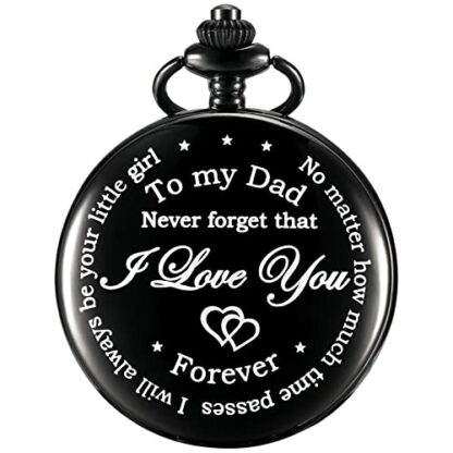 Dad Gift from Daughter to Father Engraved Pocket Watch - No Matter How Much Time Passes, I Will Always Be Your Little Girl - Image 2