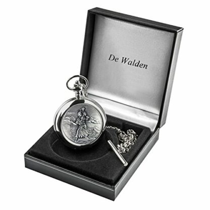 De Walden Boy’s Confirmation Engraved St Christopher Pocket Watch Gift Box - Image 4