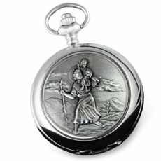 De Walden Boy’s Confirmation Engraved St Christopher Pocket Watch Gift Box