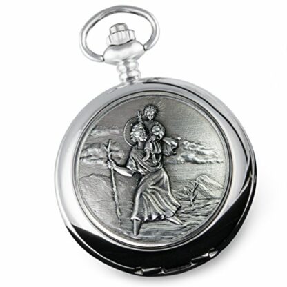 De Walden Boy’s Confirmation Engraved St Christopher Pocket Watch Gift Box - Image 2