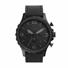 FOSSIL Nate Watch for Men, Quartz Chronograph Movement with Stainless Steel or Leather Strap