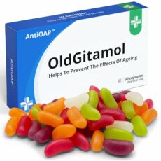 Funny Rude Joke Pill Tablets Box Oldgitamol Prank with Jelly Beans Sweets Gift for Men Him Secret Santa Christmas Stocking Filler April Fools Day Birthday Gifts Rude Presents for Boyfriend Dad