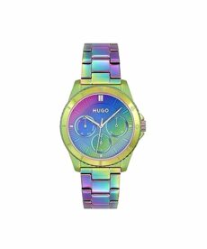 HUGO Analogue Multifunction Quartz Watch for Women #Dance Collection with Colored Stainless Steel Bracelet
