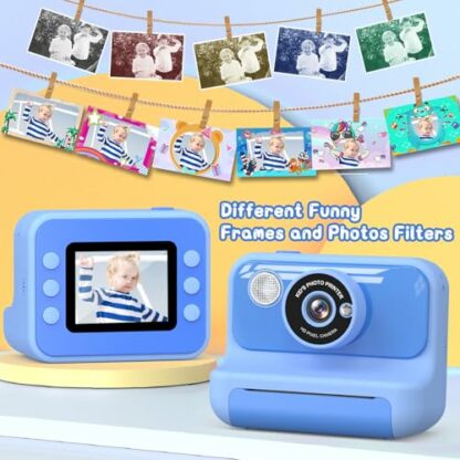 Hangrui Kids Camera Instant Print, 2.4'' Instant Camera for Kids, 1080P Kids Digital Camera with 32GB Card & 3 Rolls Photo Paper, Christmas Birthday Gifts Kids Toys for Girls & Boys Aged 3-12 4 Hangrui Kids Camera Instant Print, 2.4'' Instant Camera for Kids, 1080P Kids Digital Camera with 32GB Card & 3 Rolls Photo Paper, Christmas Birthday Gifts Kids Toys for Girls & Boys Aged 3-12 - Image 4