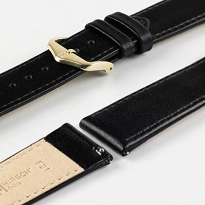 Hirsch Osiris Calf Leather Watch Strap with Buckle in Black - Image 3