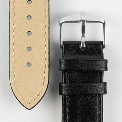 Hirsch Osiris Calf Leather Watch Strap with Buckle in Black - Image 4