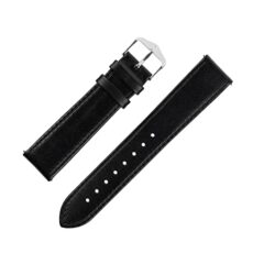 Hirsch Osiris Calf Leather Watch Strap with Buckle in Black