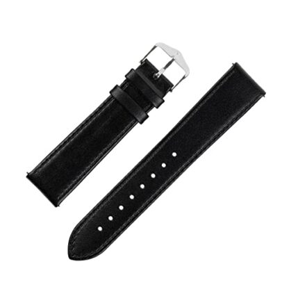 Hirsch Osiris Calf Leather Watch Strap with Buckle in Black - Image 2