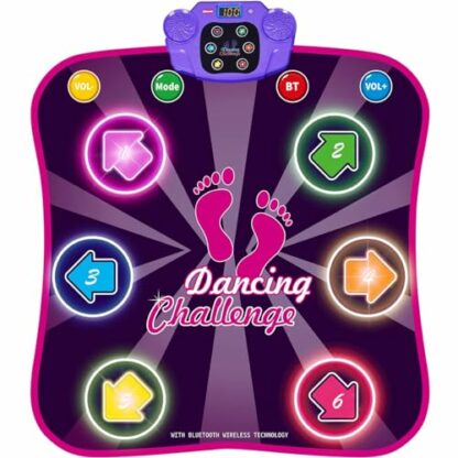 INSTOY Light Up Dance Mat for Girls：Dance Toys for 4 5 6 7 8 9 10 Year Old Girl Gifts - Music Dancing Game Pad with 5 Game Modes & Wireless Bluetooth - Birthday Gifts for Girls Boys Age 3-10 - Image 2