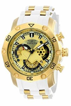 Invicta Men's Pro Diver Stainless Steel Quartz Watch with Silicone Strap, White, 26 (Model: 23423, 23424)