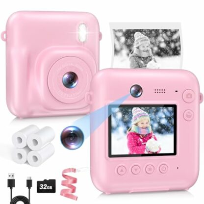 Kids Camera Instant Print, Dual-Lens 48MP Digital Camera,1080P HD Video and Selfie Kids Camera with 32G Card and 4 Print Paper, for Age 3-12 Years Old Boys & Girls Birthday Gifts 2 Kids Camera Instant Print, Dual-Lens 48MP Digital Camera,1080P HD Video and Selfie Kids Camera with 32G Card and 4 Print Paper, for Age 3-12 Years Old Boys & Girls Birthday Gifts - Image 2