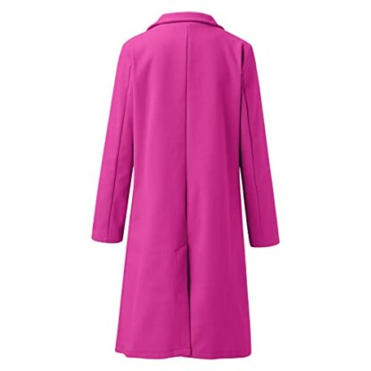 L9WEI Women's Fashion Trench Coat Long Wool Coat with Double Breasted Coat Lapel Coat Elegant Cotton Jacket Women Warm Winter Coat Winter Long Sleeve Jackets - Image 4
