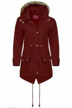 MBN Womens Ladies Faur Fux Hooded Long Sleeve Pockets Zip Up Padded Parka Jacket