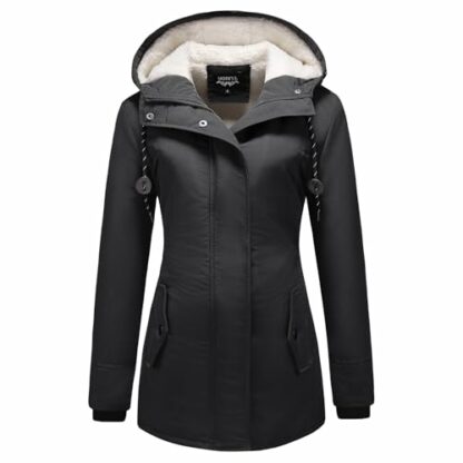 MODFUL Women's Sherpa Lined Parka Jacket Warm Winter Coat Hooded Thick Outerwear 2 MODFUL Women's Sherpa Lined Parka Jacket Warm Winter Coat Hooded Thick Outerwear - Image 2