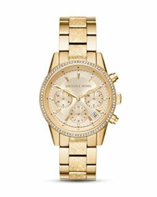 Michael Kors Ritz Watch for Women, Chronograph movement with Stainless steel or Leather strap