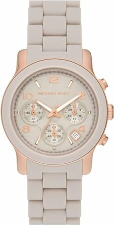 Michael Kors Runway Watch for Women, Chronograph movement with Stainless steel, Ceramic or Leather strap