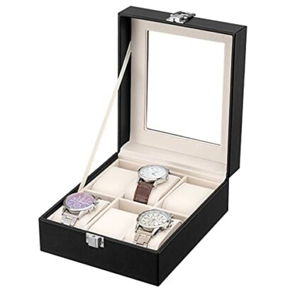 Oyydecor Watch Box 6 Slots PU Leather Case Organizer Wooden Storage Organizer for Storage and Display Men's & Women's Gift Business - Image 3