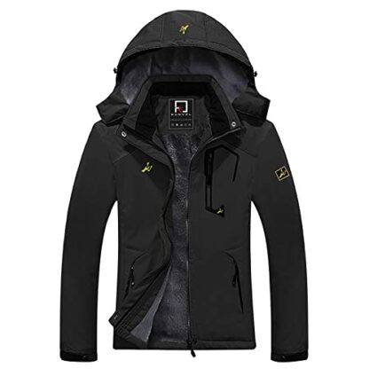 R RUNVEL Womens Waterproof Jacket Winter Warm Fleece Ski Jacket with Hood Windproof Camping Hiking Coat 2 R RUNVEL Womens Waterproof Jacket Winter Warm Fleece Ski Jacket with Hood Windproof Camping Hiking Coat - Image 2