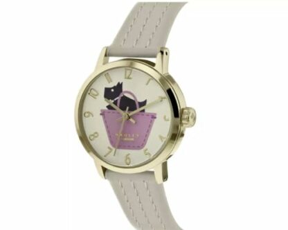 RADLEY Border Watch with Cream Leather Strap Gold Casing Analogue Display Leather Watch for Women - Image 3