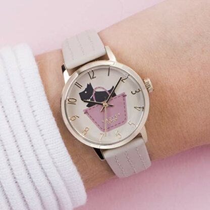 RADLEY Border Watch with Cream Leather Strap Gold Casing Analogue Display Leather Watch for Women - Image 4