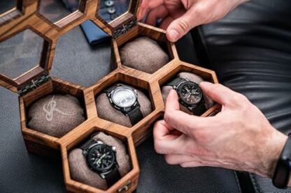 Royal Craft Expertise Travel Watch Box for Men, Single Watch Display Case Mens Watch Box Organizer, Dark Indian Rosewood Watch Cases for Men, Watch Storage Box, Valentines Gift Watch - Image 4